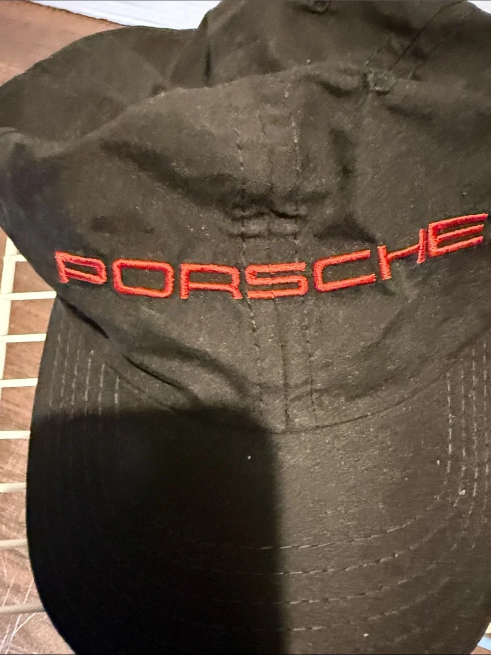 Vintage 90s Embroidered Porsche Dad Hat Black